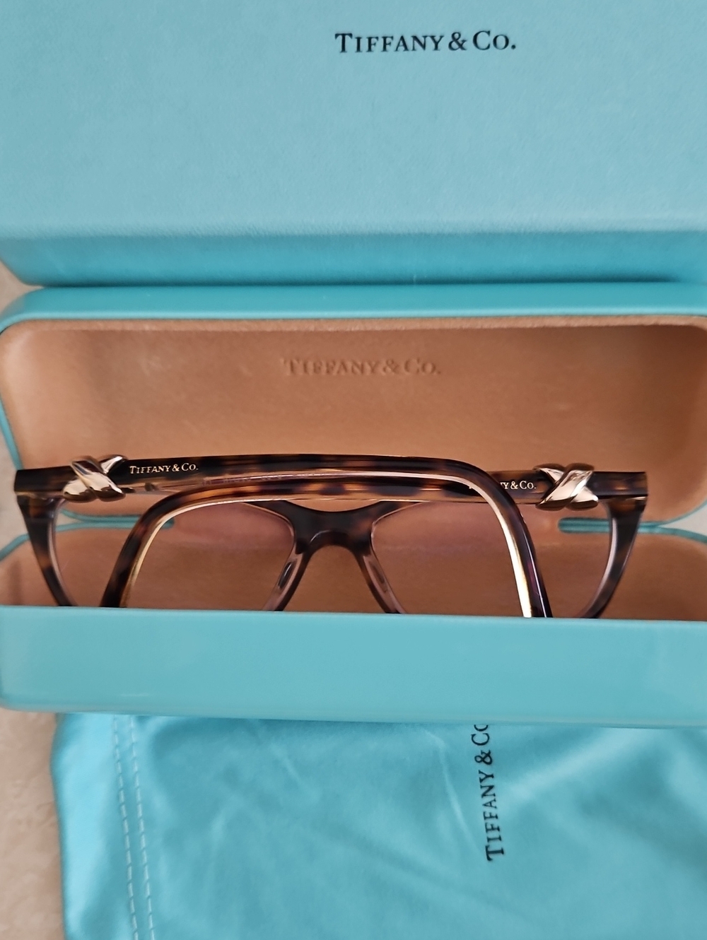 Tiffany & Co. Infinity Eyeglasses +2.50, Hard Box, Puch & Card.